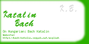 katalin bach business card